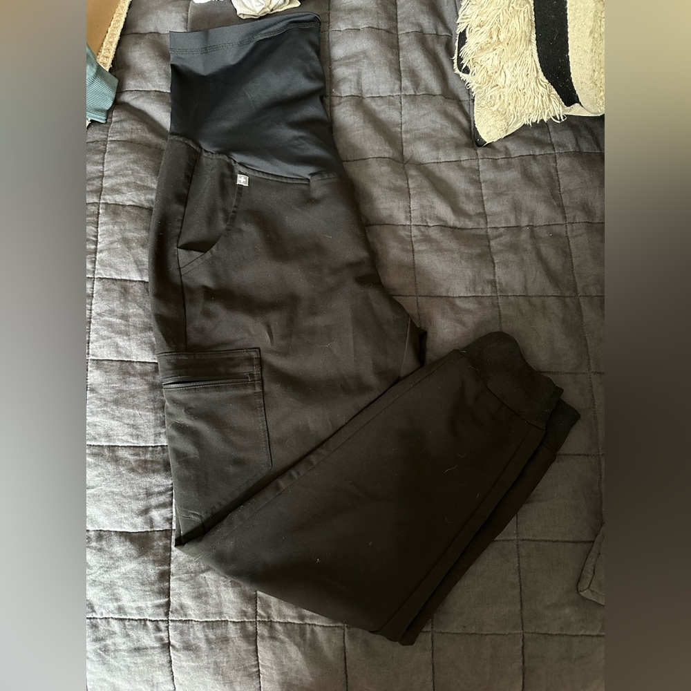 Figs Black Track Pants & Joggers